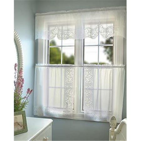 Heritage Lace Heritage Lace 6280W-6024PR Sonata 60 x 24 in. Tier Pair - White 6280W-6024PR